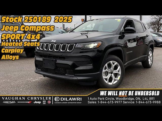 2025 Jeep Compass SPORT 4x4 Heated Seats Carplay Alloys now at Vaughan Chrysler stock 250189