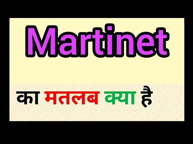 Martinet meaning in hindi || martinet ka matlab kya hota hai || word meaning english to hindi