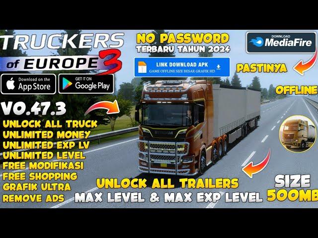 Truckers Of Europe 3 Mod Apk v0.47.3 Terbaru 2024 - Unlimited Money Unlock All Truck & Level Max