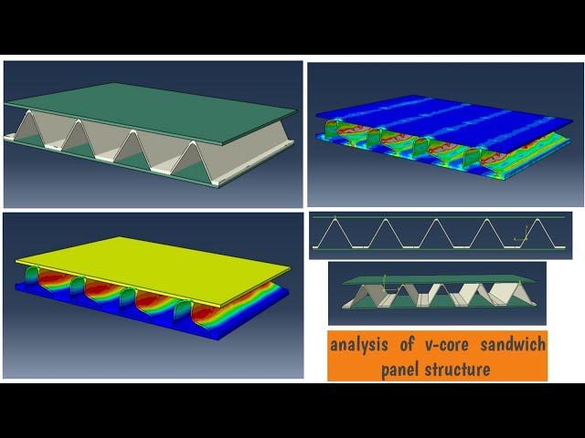 abaqus tutorial : analysis of compression test for v-core sandwich  panel structure