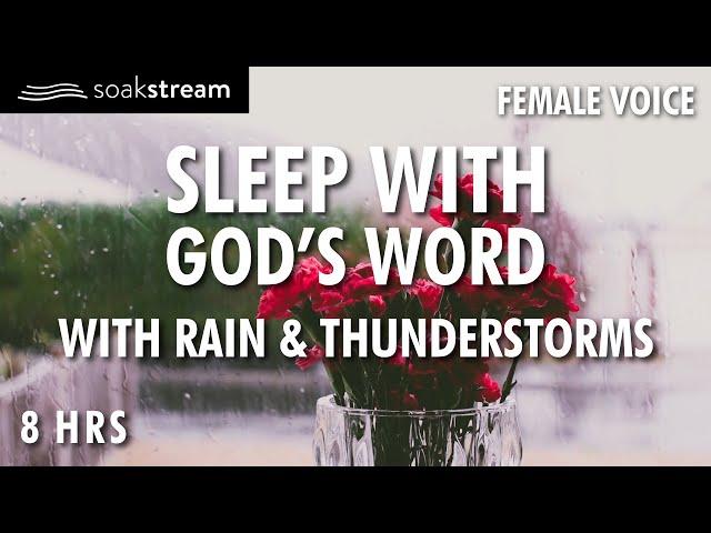 Bible Verses with Rain for Sleep and Meditation - NO MUSIC (FEMALE VOICE)