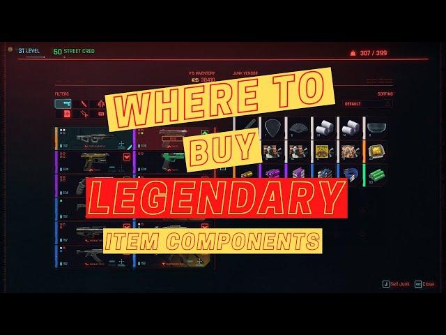 Where To Buy Legendary Item Components In Cyberpunk 2077 (Used For Building Legendary Weapons)