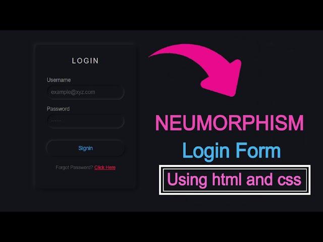 Dark Neumorphism login form using html and css || Foolish Developer