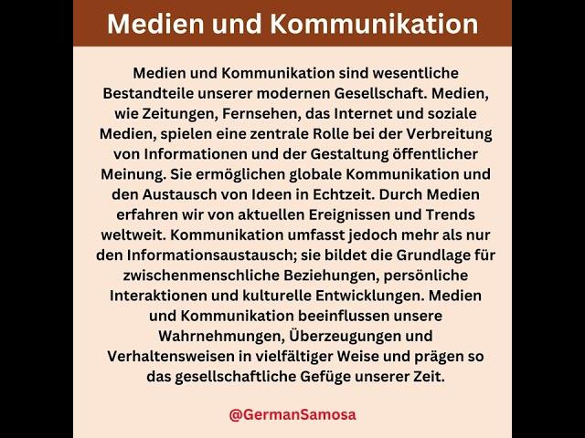 Medien und Kommunikation | Learn German With Dialogues | German Samosa  #deutsch #germanlevela1