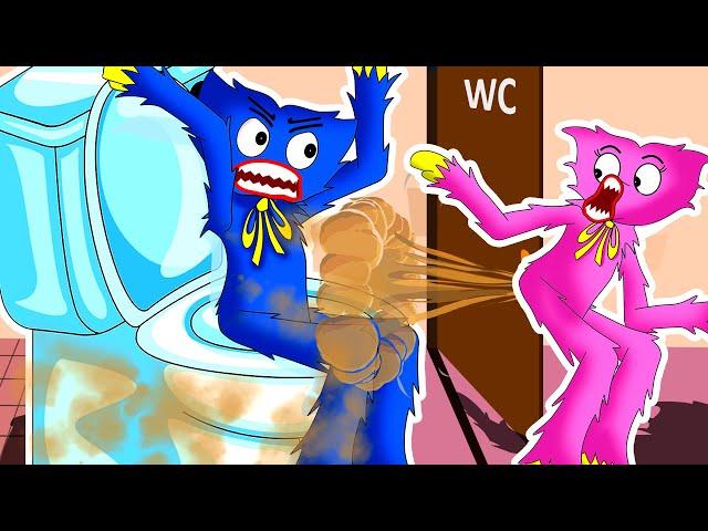 Huggy Wuggy Vs Kissy Missy So funny Story Scramble For The Toilet - Poppy Playtime Animation