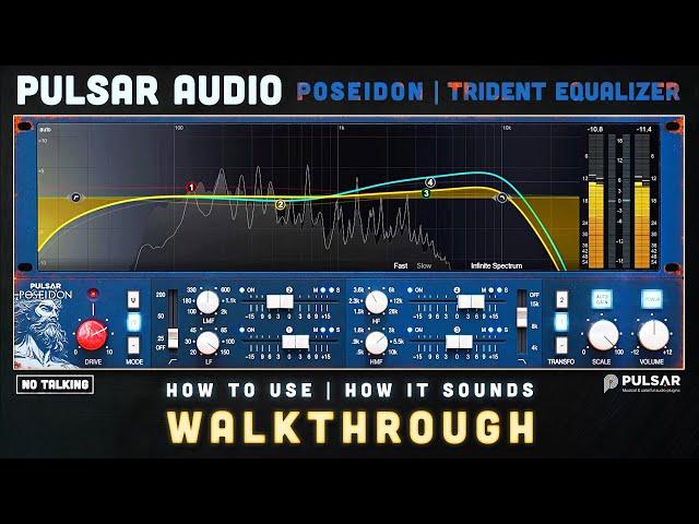 Pulsar Audio - Poseidon - New Trident equalizer plugin || Mixing Tutorial - Walkthrough (no talking)