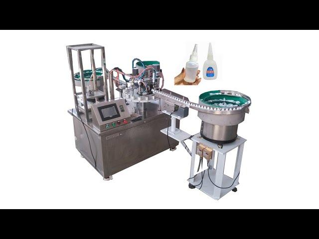 Fully Automatic Super 502 Glue Filling Machine and Capping Machine #gluefillingmachine