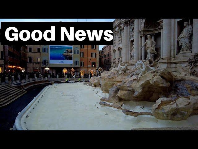 Rome Italy, Trevi fountain is open to the public. Christmas in Rome 2024