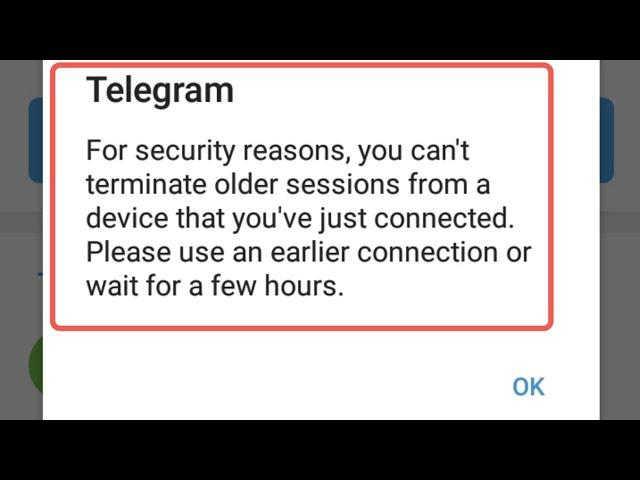 Telegram Terminate All Other Sessions Problem