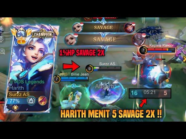 MENGERIKAN ! HARITH MENIT 5 SAVAGE 2X ! HARITH TOP 1 GLOBAL BUILD TERSAKIT 2024 - MLBB