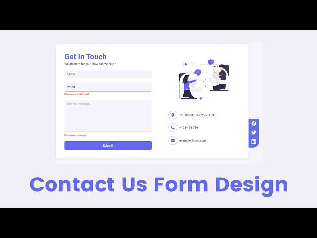 Responsive Contact Us Form Design using Html CSS | Javascript Validations