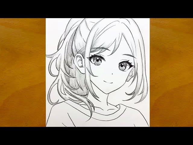 How to Draw a Beautiful Anime Girl Step by Step | Easy Anime Sketch