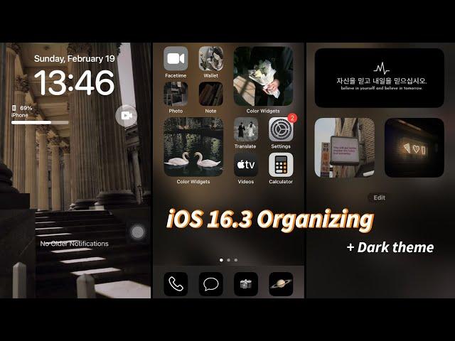  iOS 16.3 + Organizing my iPhone8 ( Dark theme ) #organizing  #iphone #iphone8