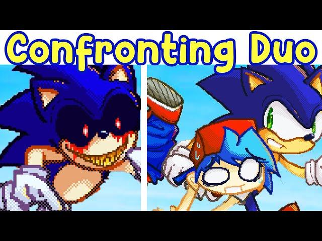 Friday Night Funkin': Confronting Duo (BF joins Sonic) Good & Bad Ending | FNF Mod/Sonic.EXE