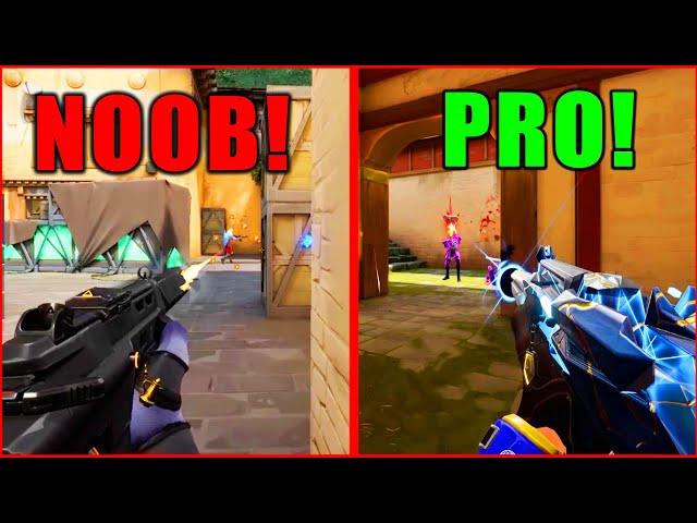 VALORANT NOOB vs PRO INSANE FLICK SHOTS / CRAZY VALORANT MOMENTS