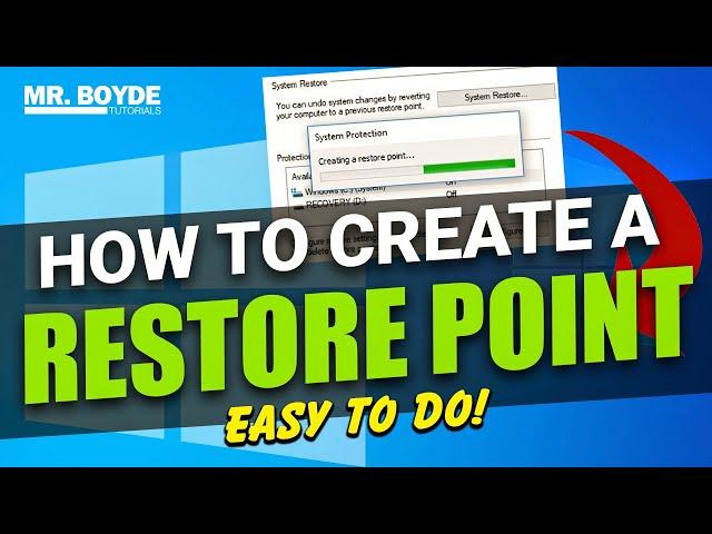 How to Create a System Restore Point on Windows 10