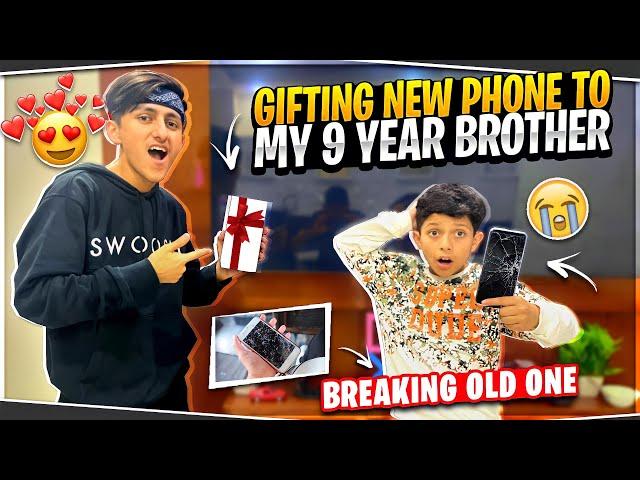 Breaking My 9 Year Brother Phone  And Gifting Him New Gaming Phone  - Garena Free Fire