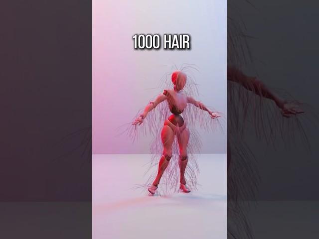 100 vs 100k hair in 3d blender #3danimation #blender3dmodeling #blender3danimation