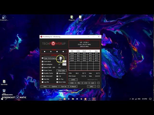 throttlestop game mode tutorial - low gpu usage fix