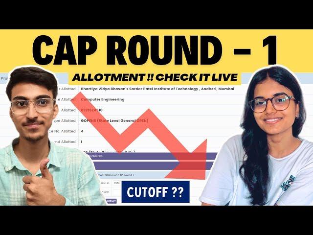 Final CAP ROUND 1 ALLOTMENT | Comment Your College and Branch and Percentile | MHT CET CAP ROUND 1