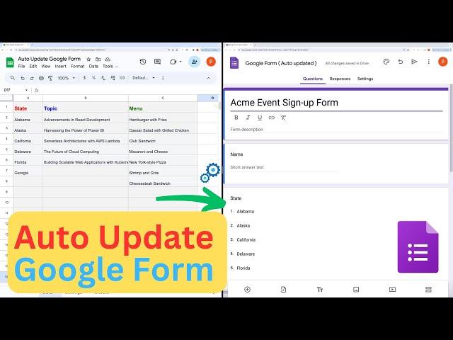 Google Sheets | Automatically Update Google Form #googleform#googlesheets