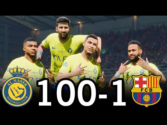 FC 24- MESSI RONALDO NEYMAR & MBAPPE | ALL STARS | AL NASSR 100-1 PSG #fc25