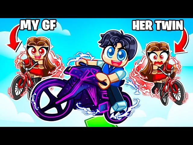 My GIRLFRIEND vs TWIN SISTER In Roblox BIKE OBBY! (I Spent $100,000)