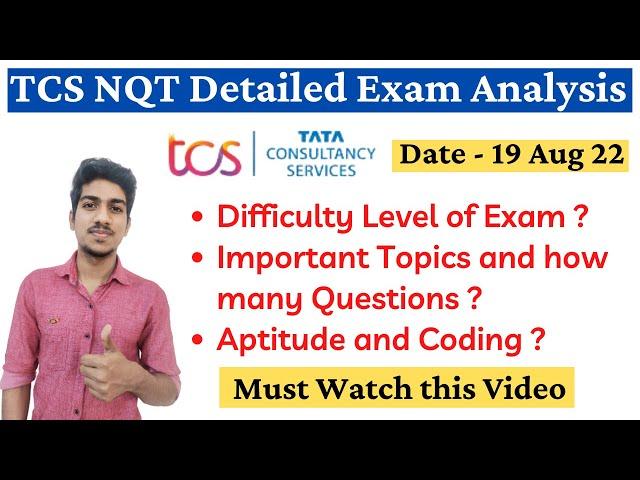 TCS NQT 19 August Exam Analysis 2023 | TCS NQT Cutoff 2023 | TCS Difficulty Level | TCS NQT 2023