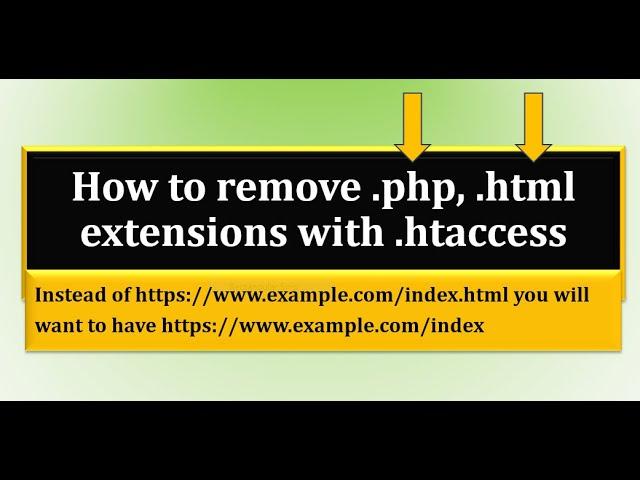 How to remove .php or .html extension with .htaccess| #php | #HTML