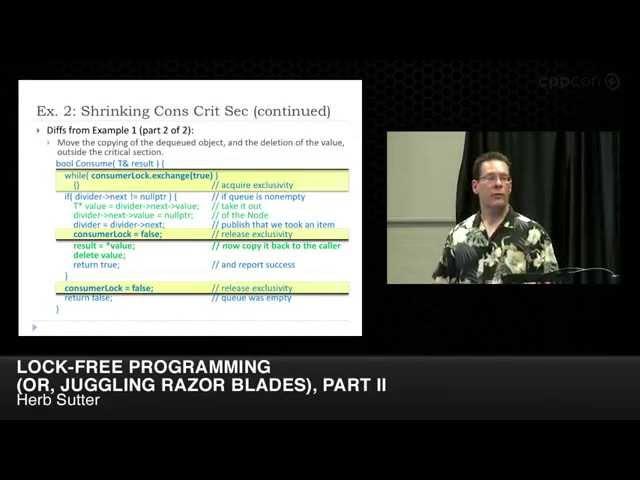 CppCon 2014: Herb Sutter "Lock-Free Programming (or, Juggling Razor Blades), Part II"