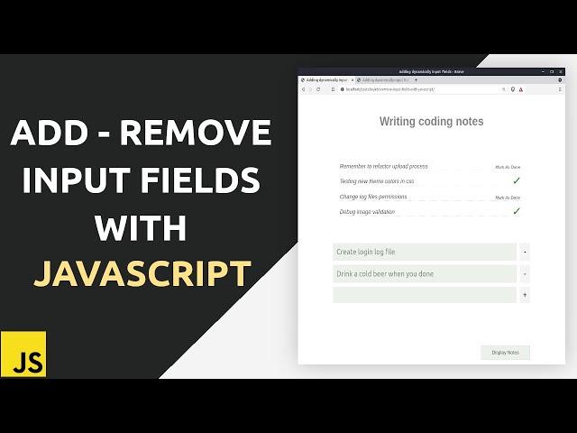 Add remove input fields dynamically using JavaScript | Todo list with javascript