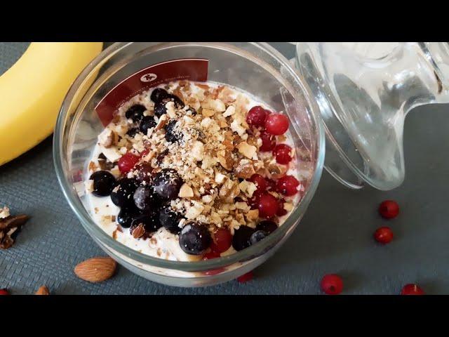 A healthy and delicious breakfast!  I didn't even go near the cooker! Bircher muesli at home !