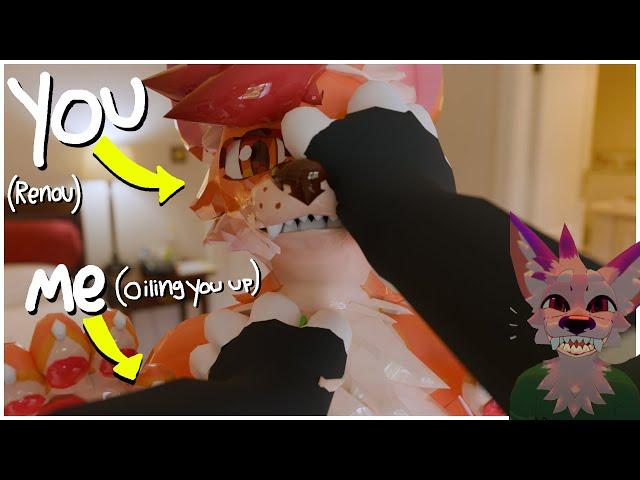 [Furry ASMR] Furry boyfriend gives you an oily massage | Oily sounds | Kissing | Some talking