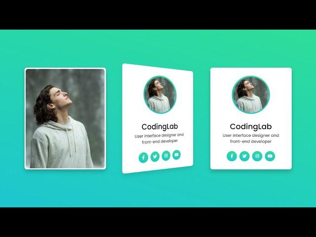 3D Flip Card on Hover using only HTML & CSS | CodingLab