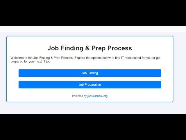 Announcing the Job Finding & Preparation Process