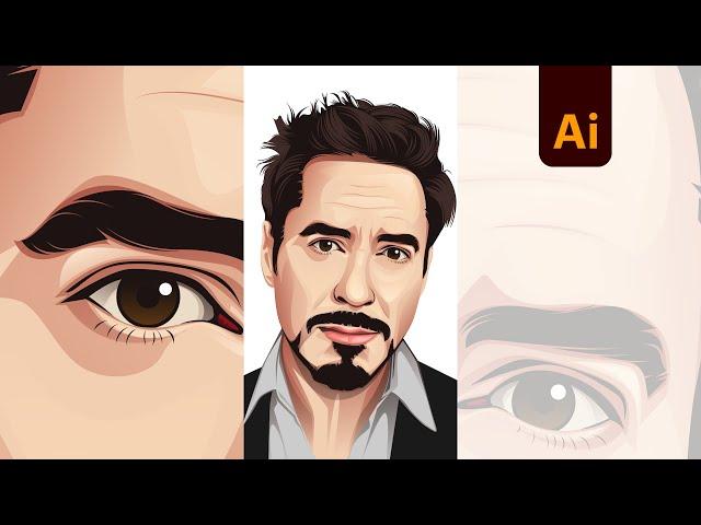 how to make vector portrait | adobe illustrator tutorials