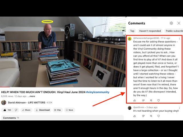 HELP! HOARDING VINYL....A COMMENT RESPONSE  #vinylcommunity