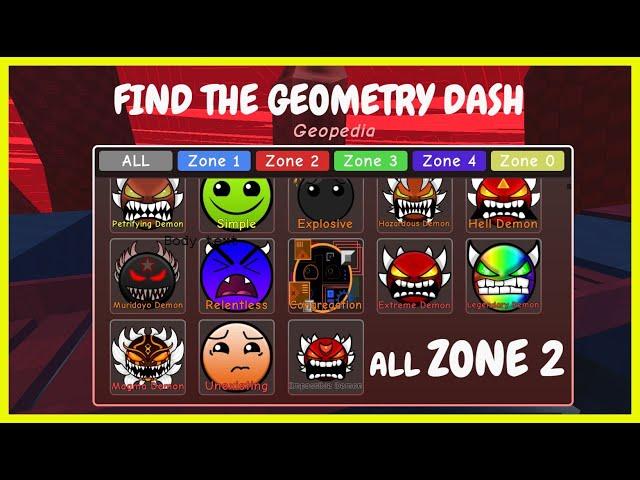 ALL Find the Geometry Dash DIFFICULTIES ZONE 2 [ OUTDATED, NEW Guide in PINNED COMMENT ]