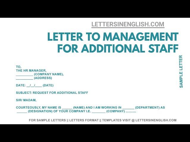 How To Write Letter To Management – Letter For Additional Staff