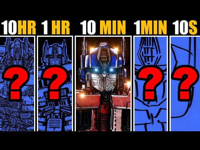 Drawing OPTIMUS PRIME in 10 Hrs | 1 Hour | 10 Min | 1 Min & 10 Sec | The most DETAILED DRAWING EVER