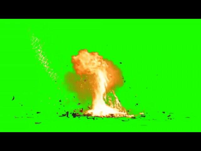 Bomb Ground Explosion Effect Green screen Video