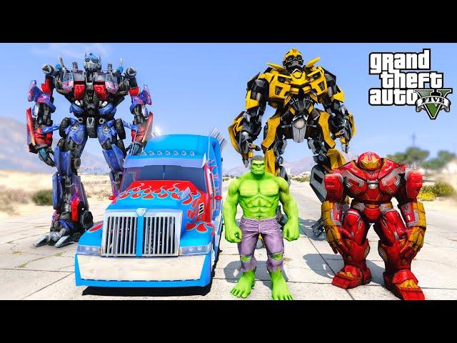 AVENGERS VS TRANSFORMERS - Optimus Prime, Bumblebee - GTA V MODS