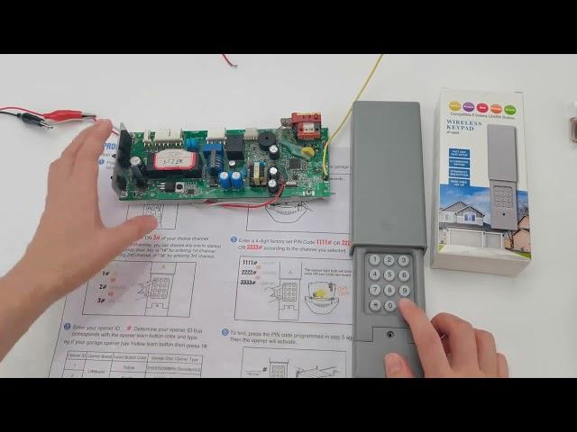 Universal Keypad JP-MAX programming for Chamberlain/Liftmaster with Yellow learn button opener