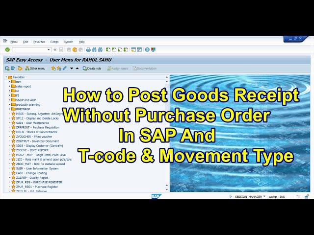 How to post goods receipt without purchase order in sap : T-code and movement type in sap