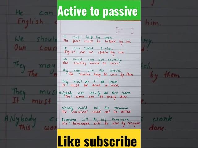 active to passive voice change/voice सीखे