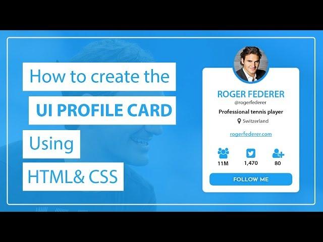 How to create the UI Profile Card Design using HTML and CSS - Profile Card Design - CSS Card Design