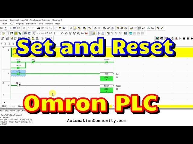 Set and Reset - Omron PLC Programming Tutorial for Beginners