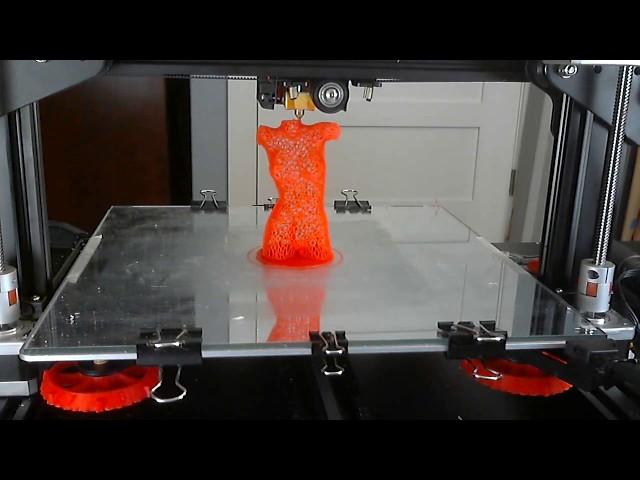 CR-10S Octolapse (timelapse) 3d print of female torso wireframe sculpture