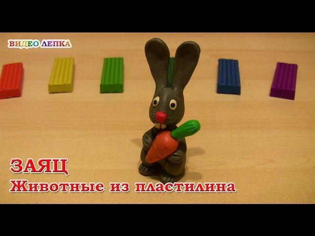 ЗАЯЦ - Лепим из пластилина | Видео Лепка