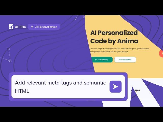 Add meta tags and semantic HTML with prompts - in Figma - with Anima